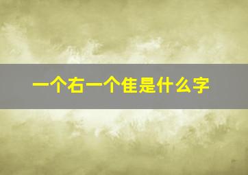 一个右一个隹是什么字