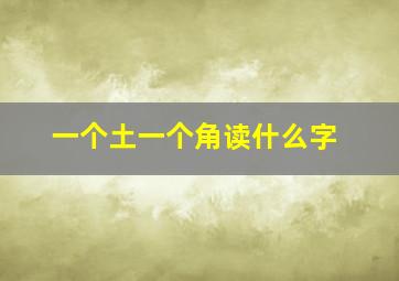 一个土一个角读什么字