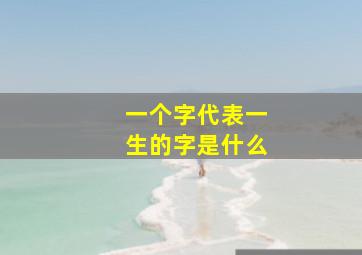 一个字代表一生的字是什么