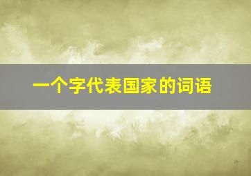 一个字代表国家的词语