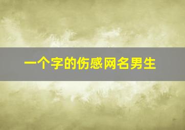 一个字的伤感网名男生