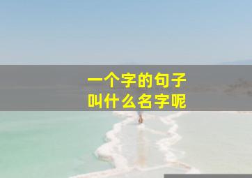 一个字的句子叫什么名字呢