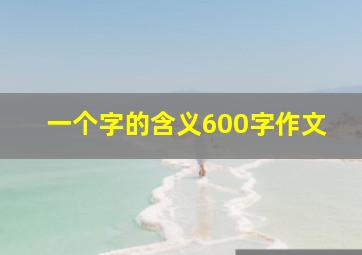 一个字的含义600字作文