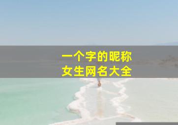 一个字的昵称女生网名大全