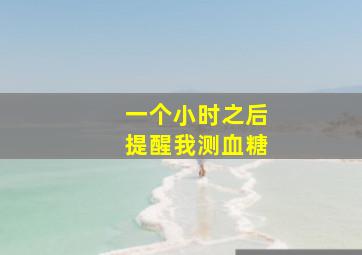 一个小时之后提醒我测血糖