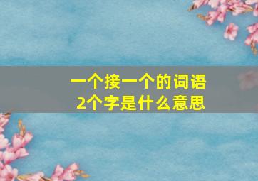 一个接一个的词语2个字是什么意思