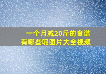 一个月减20斤的食谱有哪些呢图片大全视频