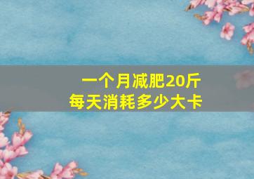 一个月减肥20斤每天消耗多少大卡