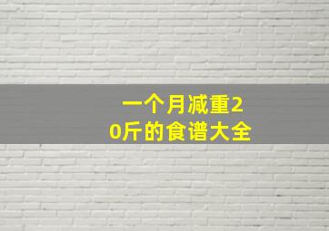 一个月减重20斤的食谱大全