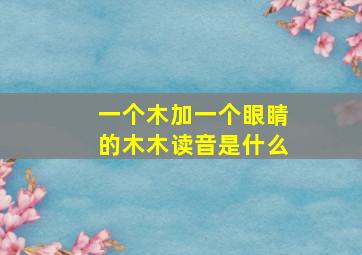 一个木加一个眼睛的木木读音是什么