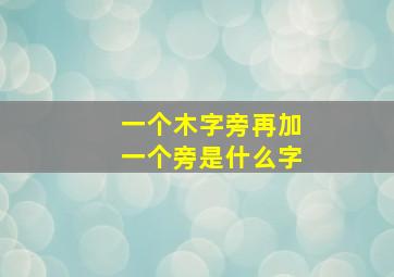 一个木字旁再加一个旁是什么字