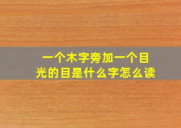 一个木字旁加一个目光的目是什么字怎么读