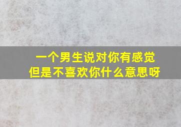 一个男生说对你有感觉但是不喜欢你什么意思呀