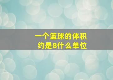 一个篮球的体积约是8什么单位