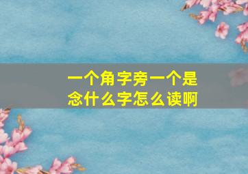 一个角字旁一个是念什么字怎么读啊