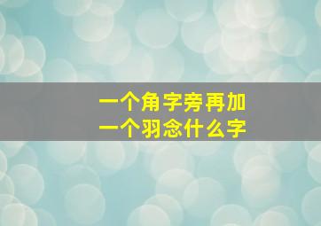 一个角字旁再加一个羽念什么字