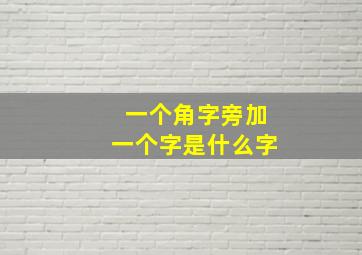 一个角字旁加一个字是什么字