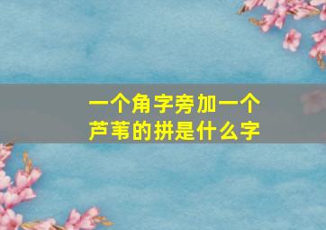 一个角字旁加一个芦苇的拼是什么字