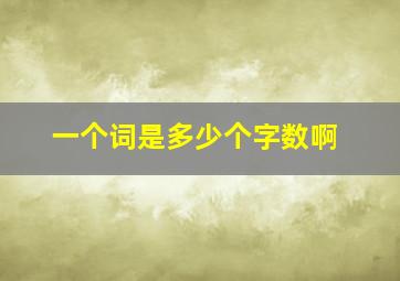 一个词是多少个字数啊