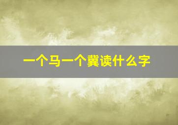 一个马一个冀读什么字