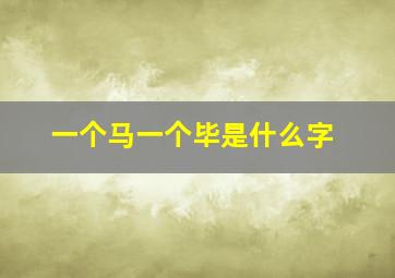 一个马一个毕是什么字