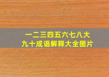 一二三四五六七八大九十成语解释大全图片