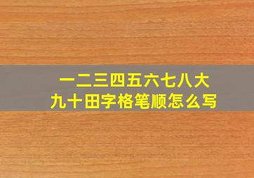 一二三四五六七八大九十田字格笔顺怎么写