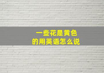 一些花是黄色的用英语怎么说