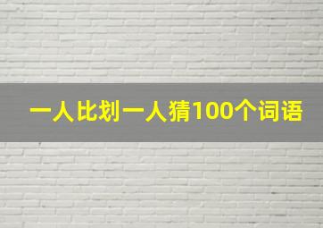 一人比划一人猜100个词语