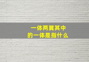 一体两翼其中的一体是指什么