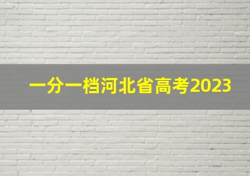 一分一档河北省高考2023