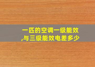 一匹的空调一级能效,与三级能效电差多少