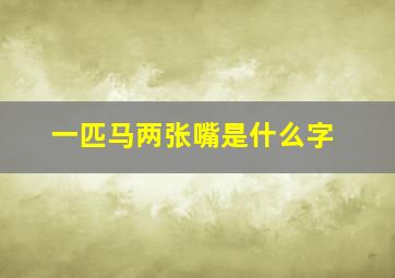 一匹马两张嘴是什么字