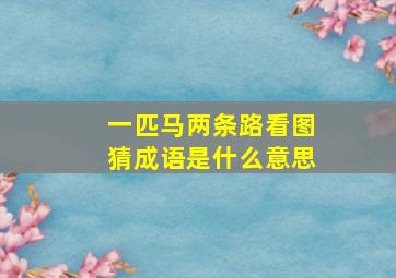 一匹马两条路看图猜成语是什么意思