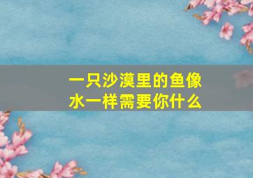 一只沙漠里的鱼像水一样需要你什么