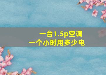 一台1.5p空调一个小时用多少电