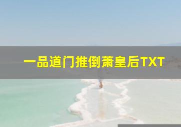 一品道门推倒萧皇后TXT