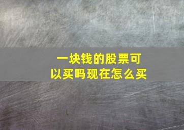 一块钱的股票可以买吗现在怎么买