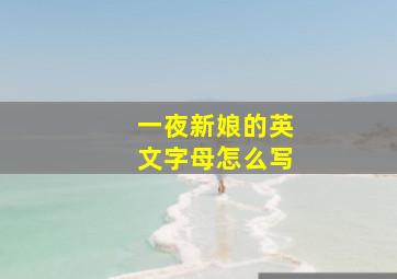 一夜新娘的英文字母怎么写