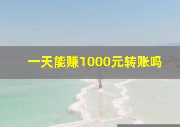 一天能赚1000元转账吗