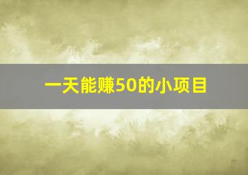 一天能赚50的小项目