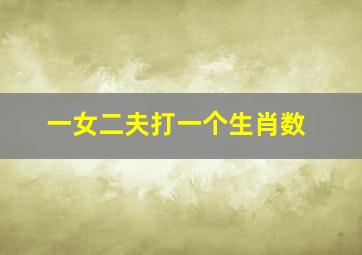 一女二夫打一个生肖数