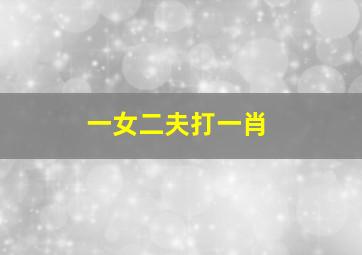 一女二夫打一肖