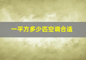 一平方多少匹空调合适