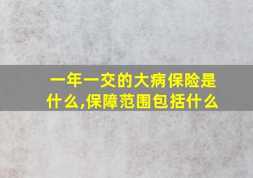 一年一交的大病保险是什么,保障范围包括什么