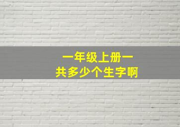 一年级上册一共多少个生字啊