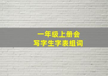 一年级上册会写字生字表组词