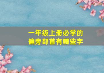 一年级上册必学的偏旁部首有哪些字