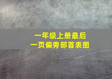 一年级上册最后一页偏旁部首表图