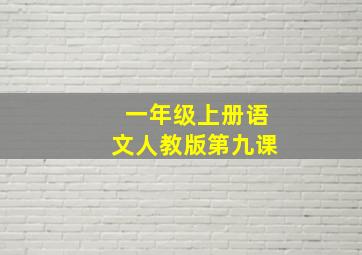 一年级上册语文人教版第九课